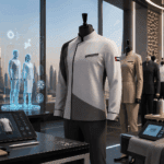 Futuristic 3D uniform design studio in UAE featuring modern workwear prototypes, digital garment modeling, and advanced fashion technology in 2026