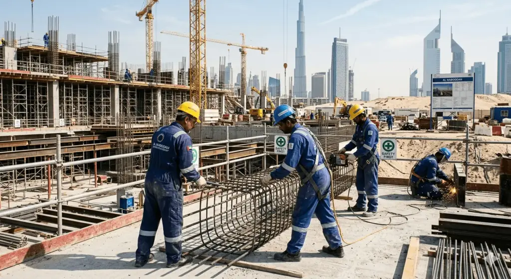 Lightweight breathable industrial uniform for UAE outdoor workers — heat stress protection workwear