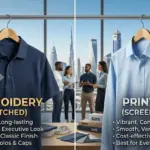 logo embroidery vs printing uniforms comparison UAE Dubai business uniforms