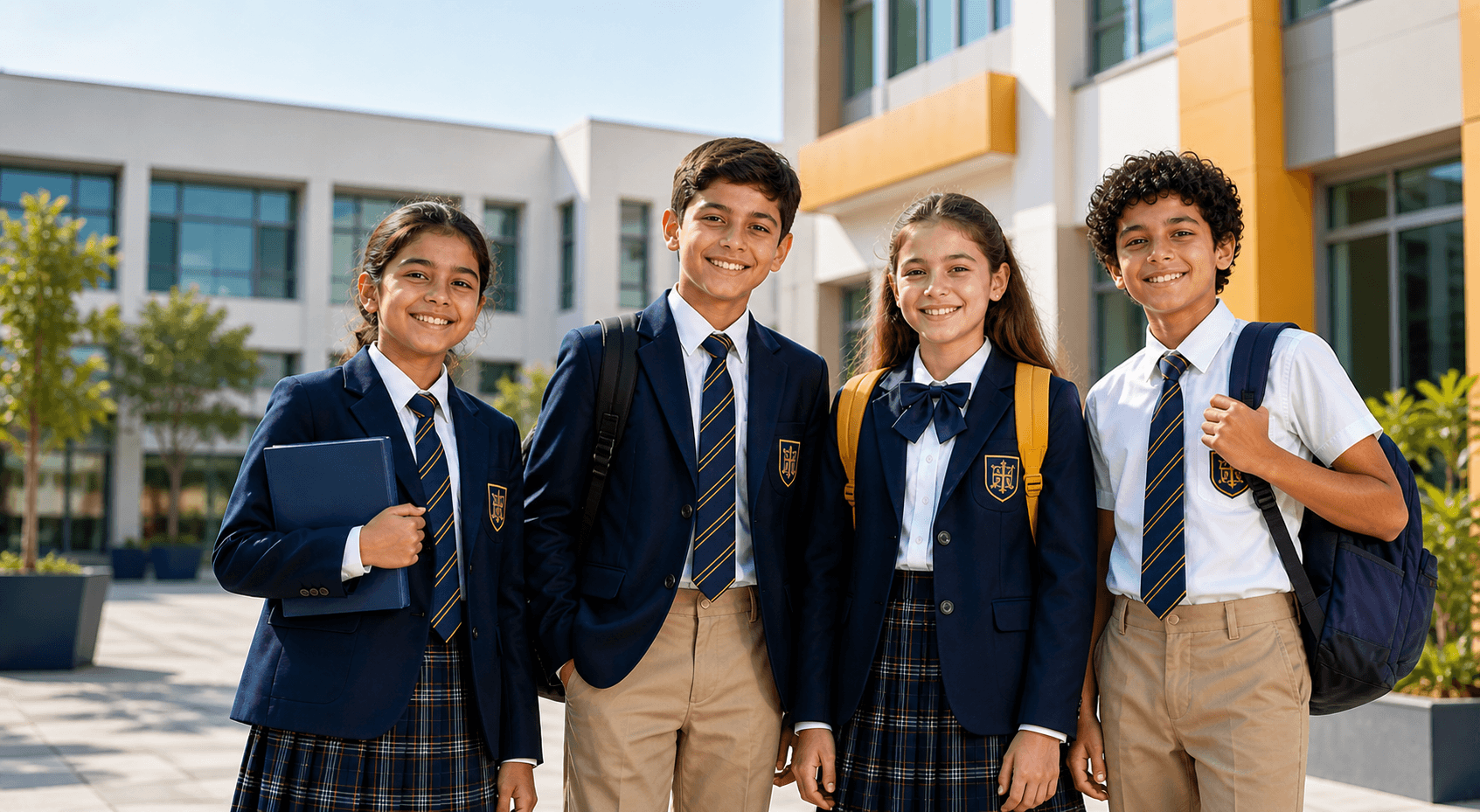school uniform suppliers Abu Dhabi and Dubai students wearing custom school uniforms UAE