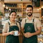 cafe staff wearing custom branded uniforms in uae 2026