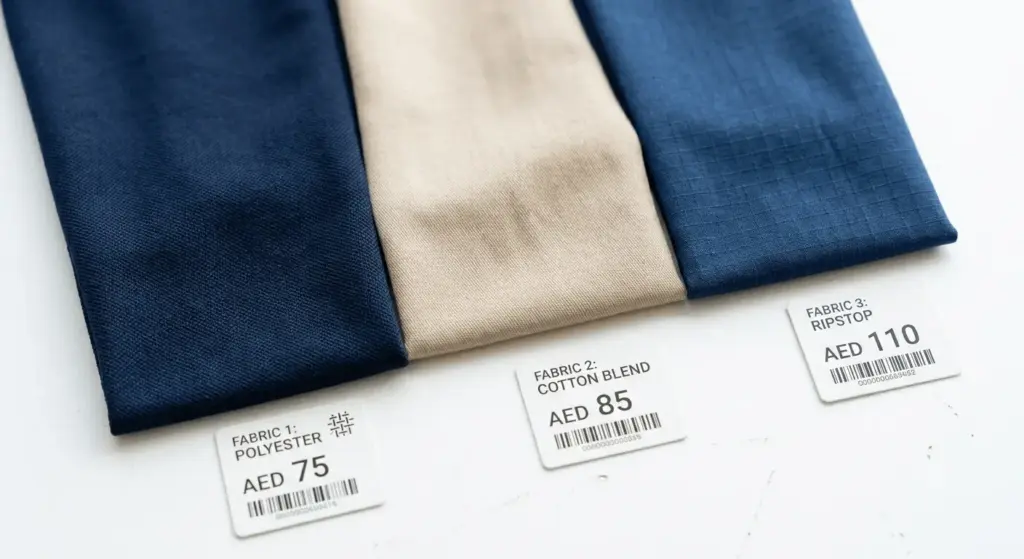 uniform fabric types polyester cotton ripstop UAE workwear