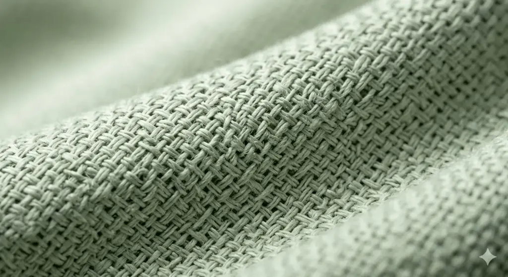 Close up of recycled rPET fabric used in UAE hospitality uniforms