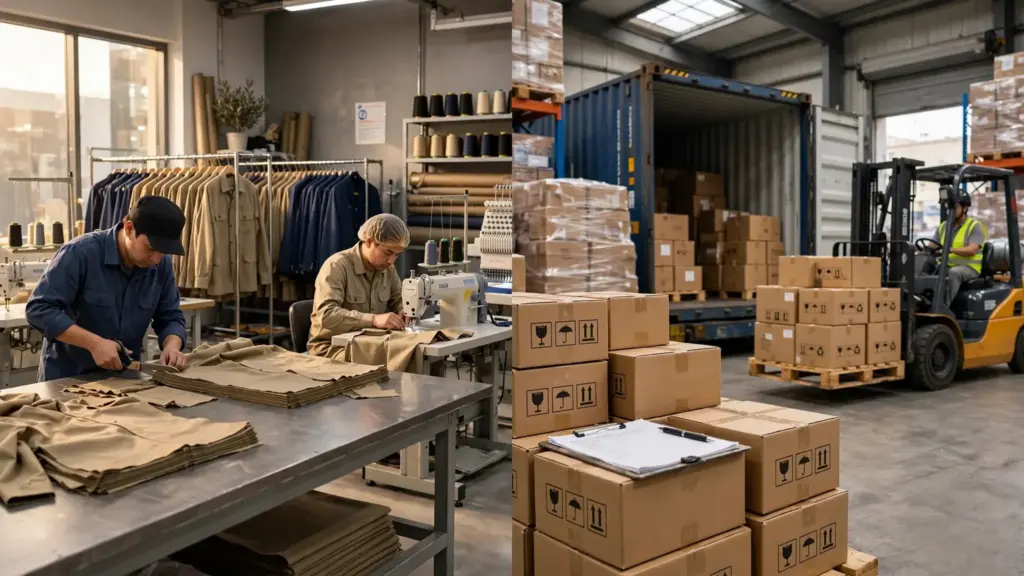 In-house manufacturer vs importer uniform cost UAE production line comparison