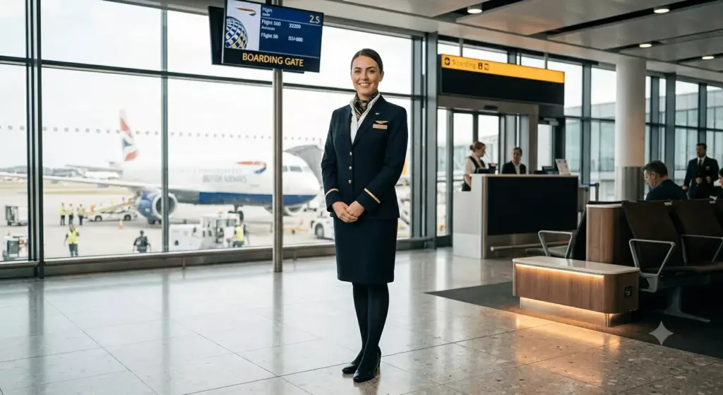 cabin crew uniform UAE airline brand identity design