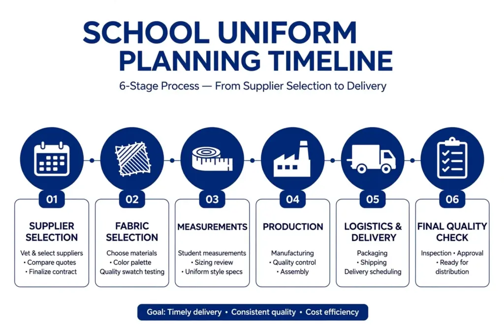 School uniform program setup timeline for UAE administrators
