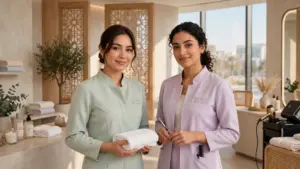 spa and salon uniform ideas UAE 2026