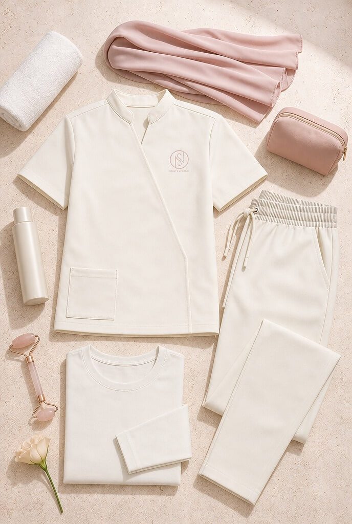 Spa and salon uniform fabric and customization by 247 Uniforms, premium spa uniform supplier in Abu Dhabi