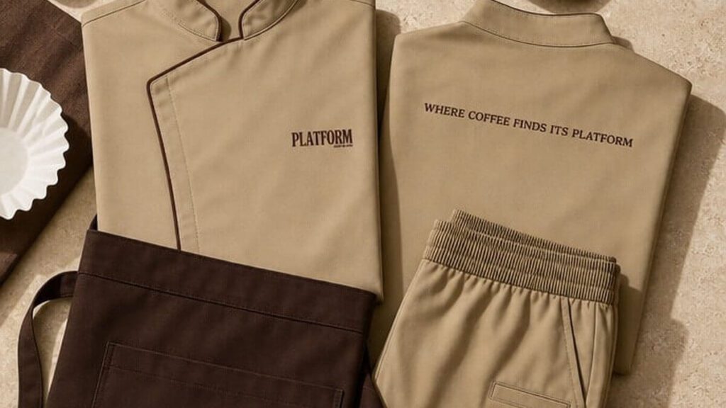 Custom hospitality uniforms with logo print