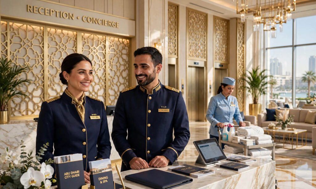 Hotel front desk and housekeeping staff uniforms ready before Eid holiday rush