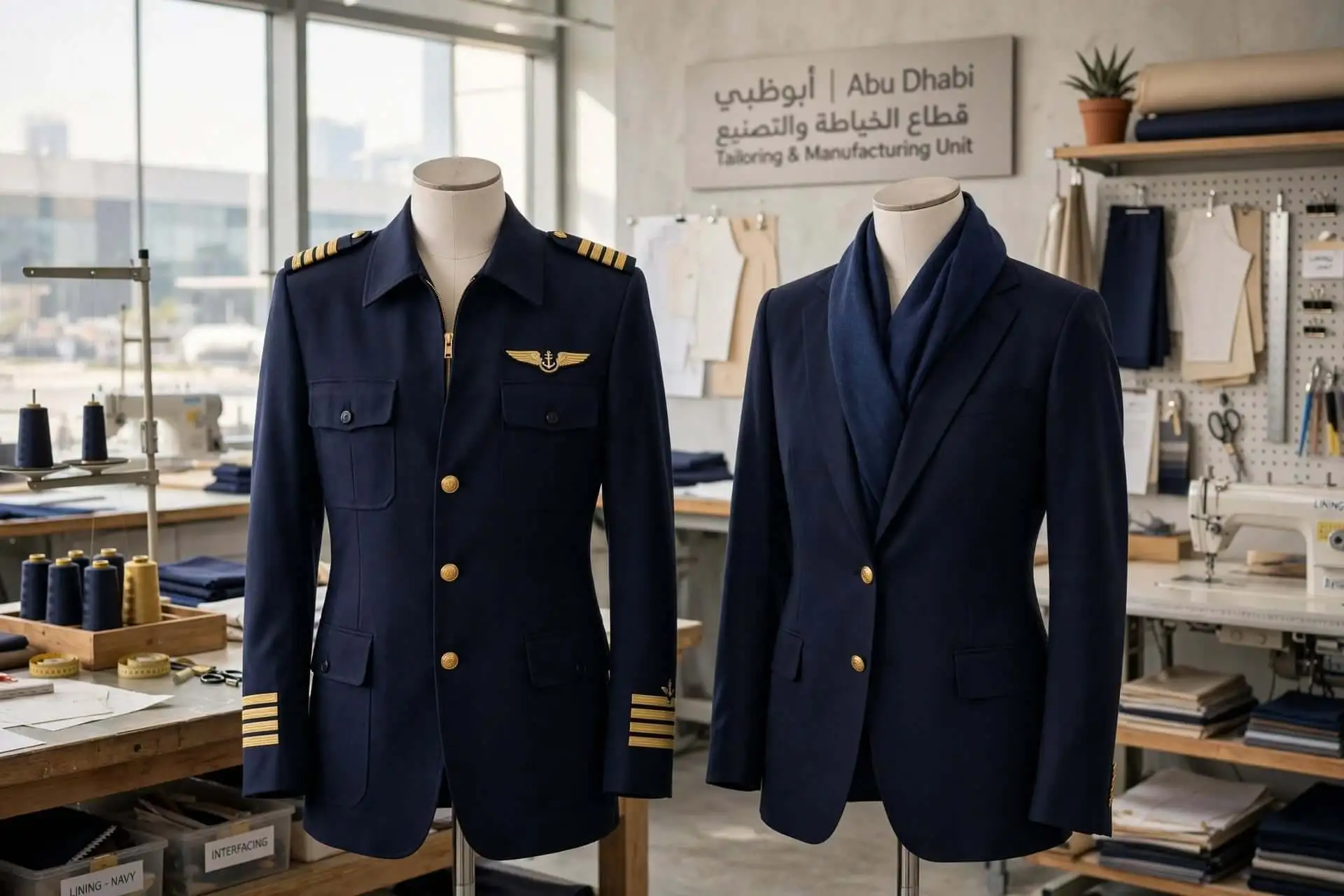 aviation uniform standards UAE - pilot and cabin crew uniform manufacturing