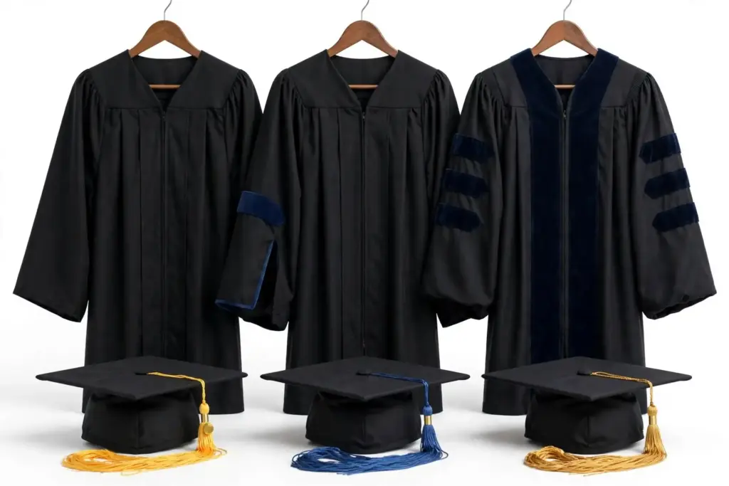 Bachelor, master and doctoral graduation gowns and caps supplied in UAE