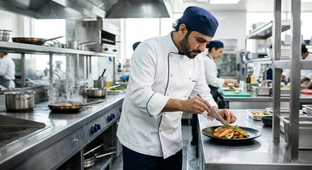 Restaurant kitchen staff uniform hygiene standards UAE