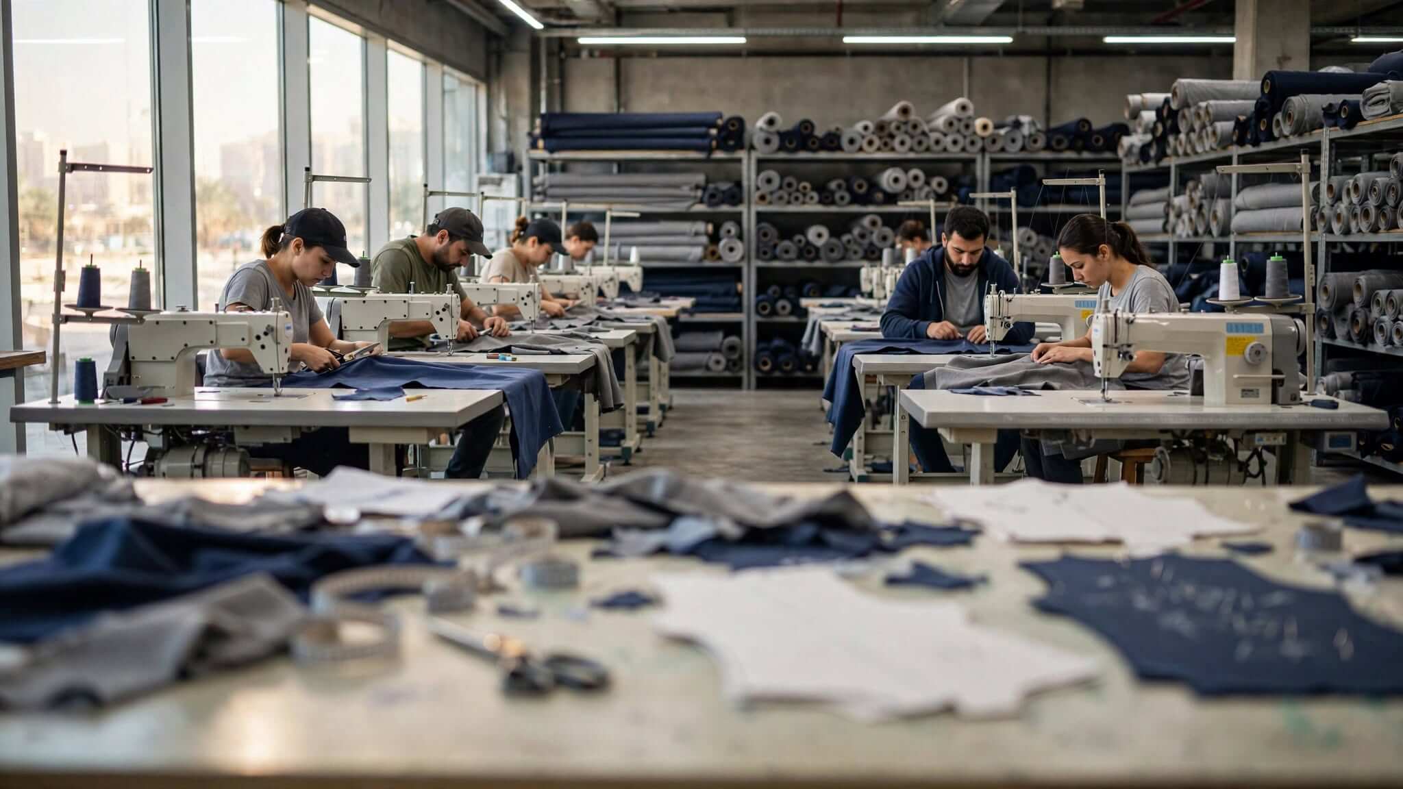 In-house uniform manufacturing facility at 247 Uniforms Abu Dhabi
